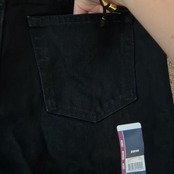 Black Mens Straight legged Jeans - Picture 5 of 6